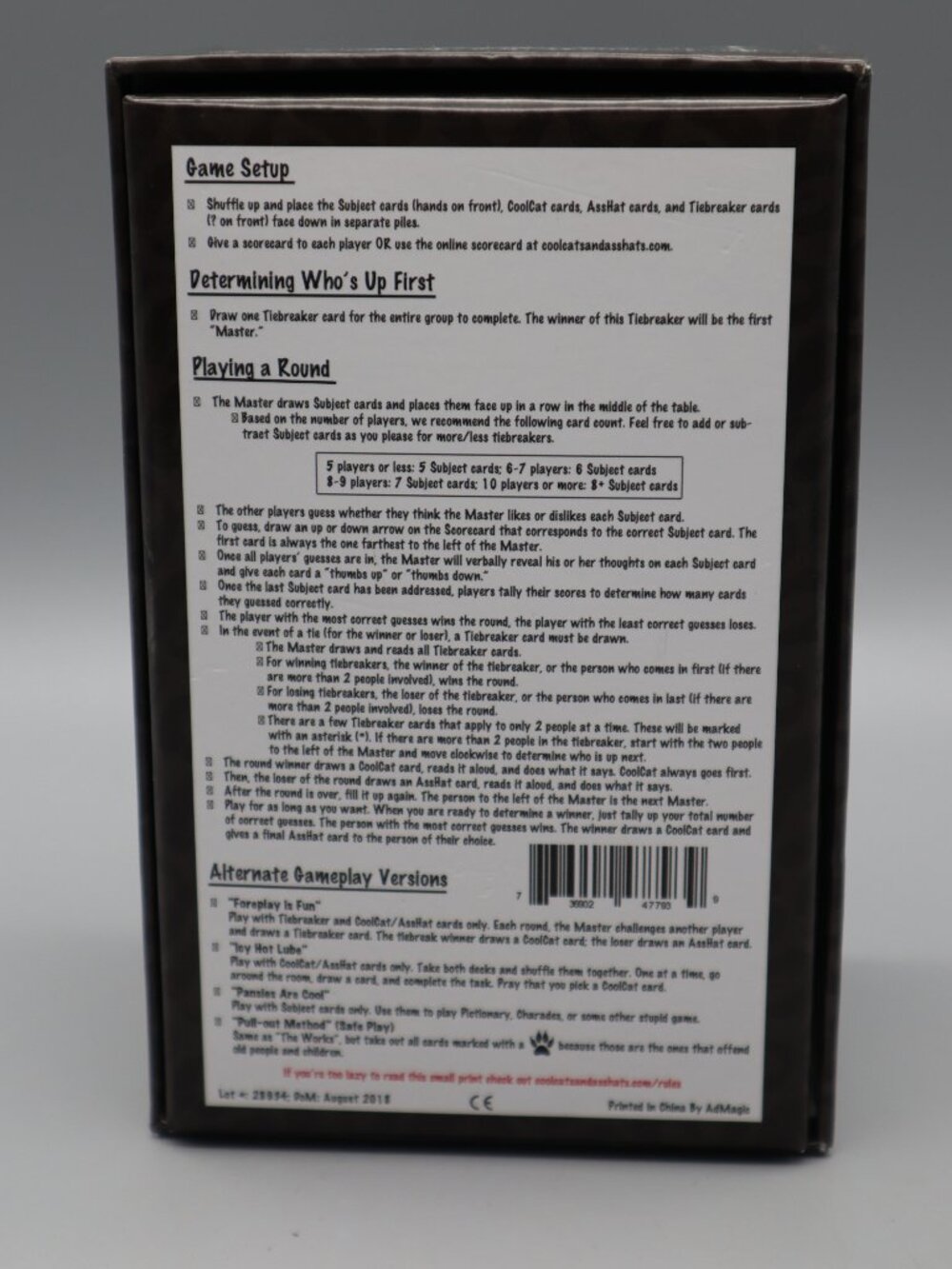 CoolCats & AssHats Adult Party Card Game Open Box A 21+ 4-20 Players Kickstarter - Picture 8 of 8